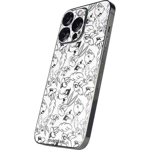 Looney Tunes Looney Squad Black and White Grid iPhone 16 Pro Skin